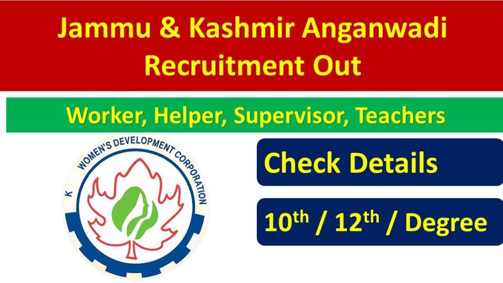 Jammu and Kashmir Anganwadi Recruitment 2026 Apply For Worker, Helper, Supervisor Vacancy